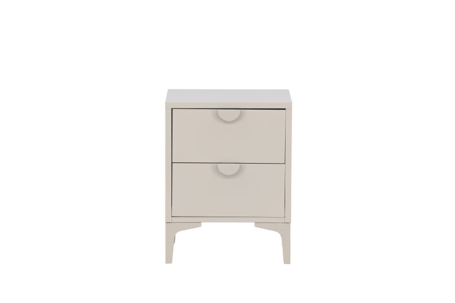VENTURE DESIGN Piring sengebord, m. 2 skuffer - beige stl (45x40)