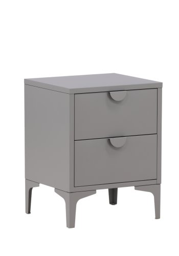 VENTURE DESIGN Piring sengebord, m. 2 skuffer - lysegr stl (45x40)