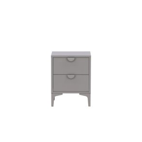 VENTURE DESIGN Piring sengebord, m. 2 skuffer - lysegr stl (45x40)