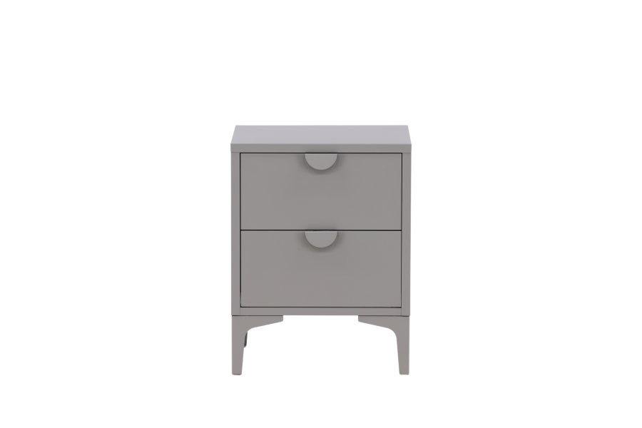 VENTURE DESIGN Piring sengebord, m. 2 skuffer - lysegr stl (45x40)