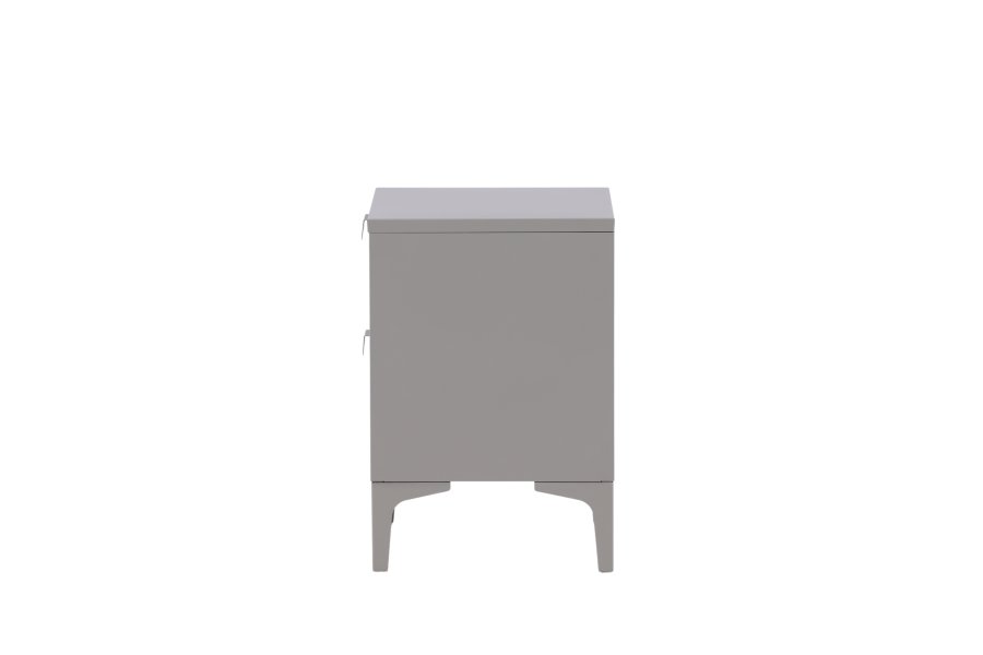 VENTURE DESIGN Piring sengebord, m. 2 skuffer - lysegr stl (45x40)