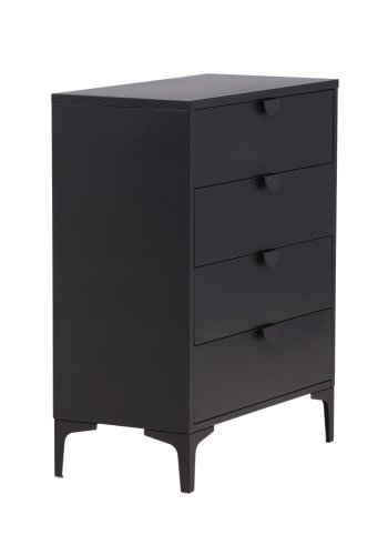 VENTURE DESIGN Piring kommode, m. 4 skuffer - sort stl