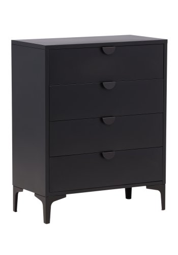 VENTURE DESIGN Piring kommode, m. 4 skuffer - sort stl