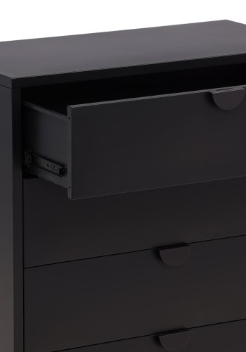 VENTURE DESIGN Piring kommode, m. 4 skuffer - sort stl