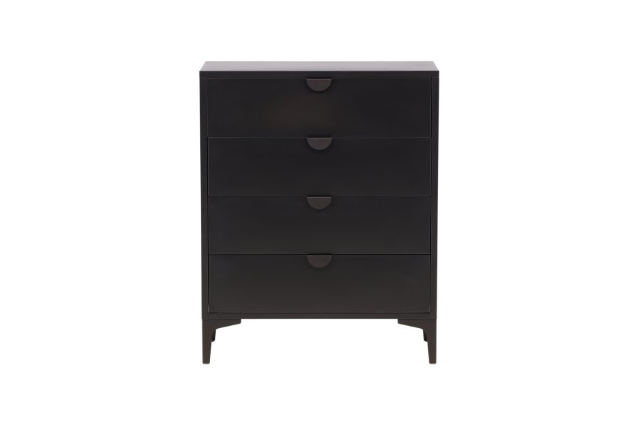 VENTURE DESIGN Piring kommode, m. 4 skuffer - sort stl