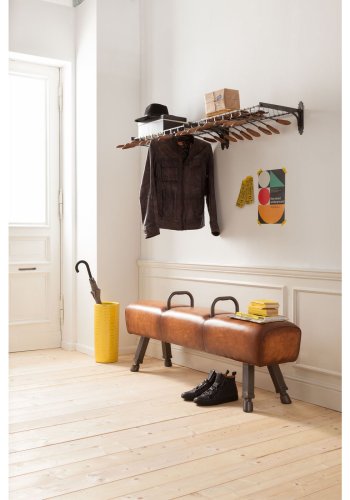 KARE DESIGN Gym Gabby bnk - brunt koskind og stl (153cm)