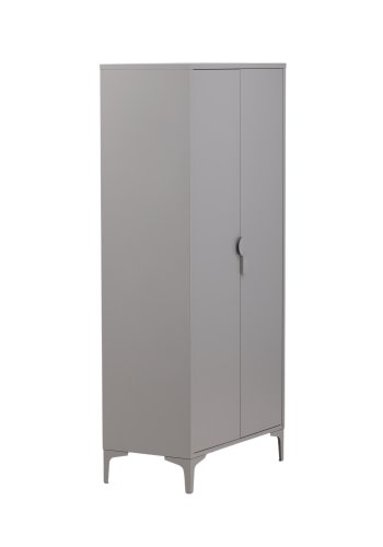 VENTURE DESIGN Piring garderobeskab, m. 2 lger, 3 hylder og bjlestang - lysegr stl (H:183)