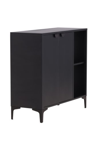 VENTURE DESIGN Piring sknk, m. 2 lger og 2 hylder - sort stl