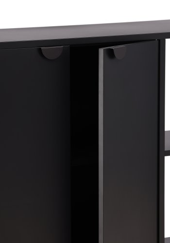 VENTURE DESIGN Piring sknk, m. 2 lger og 2 hylder - sort stl