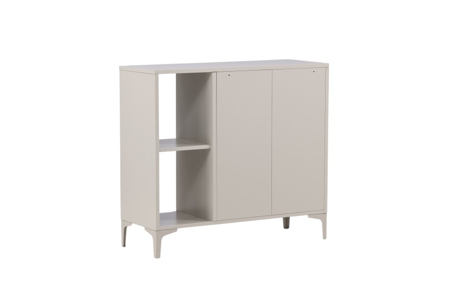 VENTURE DESIGN Piring sknk, m. 2 lger og 2 hylder - beige stl