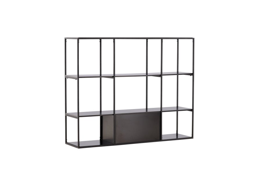 VENTURE DESIGN Amaraillo reol, m. 4 skuffer - sort MDF og sort stl (H:120)