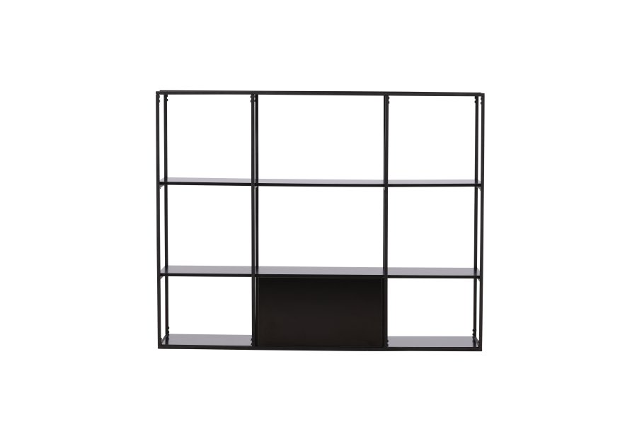 VENTURE DESIGN Amaraillo reol, m. 4 skuffer - sort MDF og sort stl (H:120)