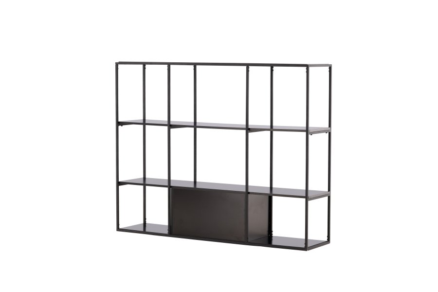 VENTURE DESIGN Amaraillo reol, m. 4 skuffer - sort MDF og sort stl (H:120)