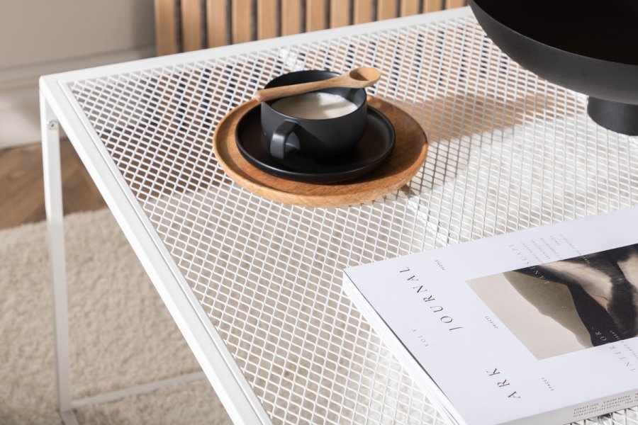 VENTURE DESIGN Netz sofabord, kvadratisk - hvid stl (80x80)