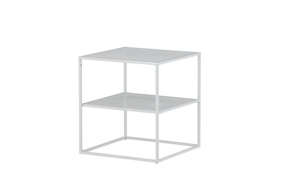 VENTURE DESIGN Netz sidebord, kvadratisk, m. 1 hylde - hvid stl (55x55)