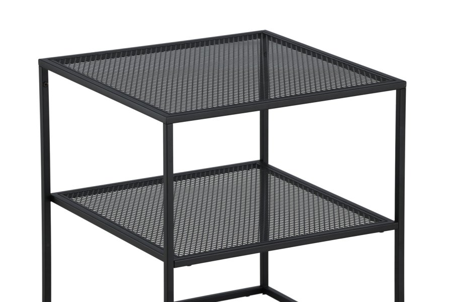 VENTURE DESIGN Netz sidebord, kvadratisk, m. 1 hylde - sort stl (55x55)