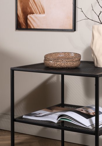 VENTURE DESIGN Netz sidebord, kvadratisk, m. 1 hylde - sort stl (55x55)