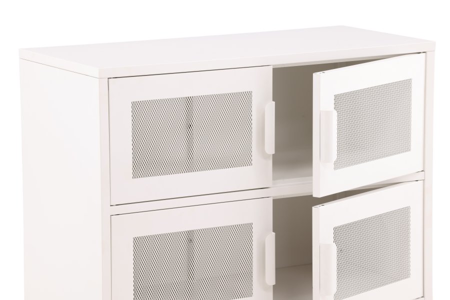 VENTURE DESIGN Nett skab, m. 4 lger og 2 hylder - hvid stl