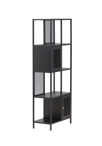 VENTURE DESIGN Nett reol, m. 2 lger - sort stl (H:180)