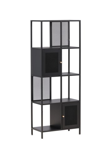 VENTURE DESIGN Nett reol, m. 2 lger - sort stl (H:180)