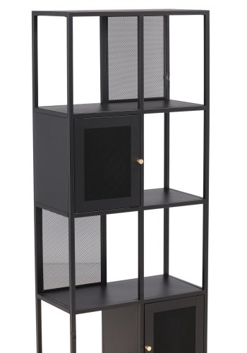 VENTURE DESIGN Nett reol, m. 2 lger - sort stl (H:180)