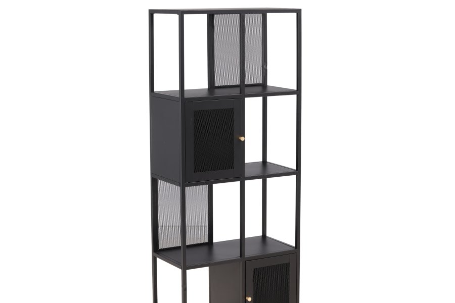 VENTURE DESIGN Nett reol, m. 2 lger - sort stl (H:180)