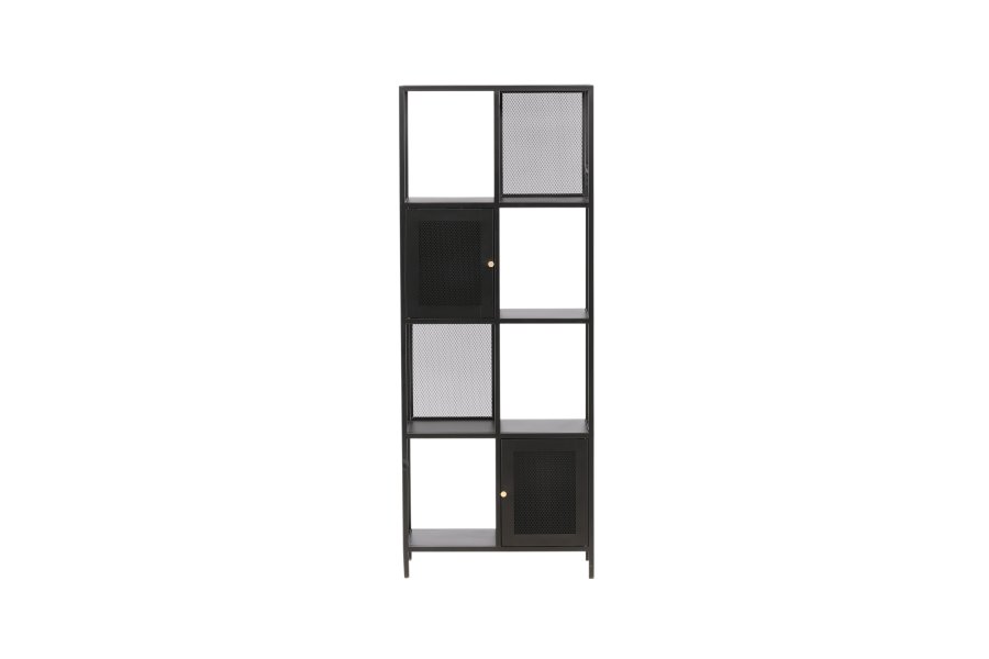 VENTURE DESIGN Nett reol, m. 2 lger - sort stl (H:180)