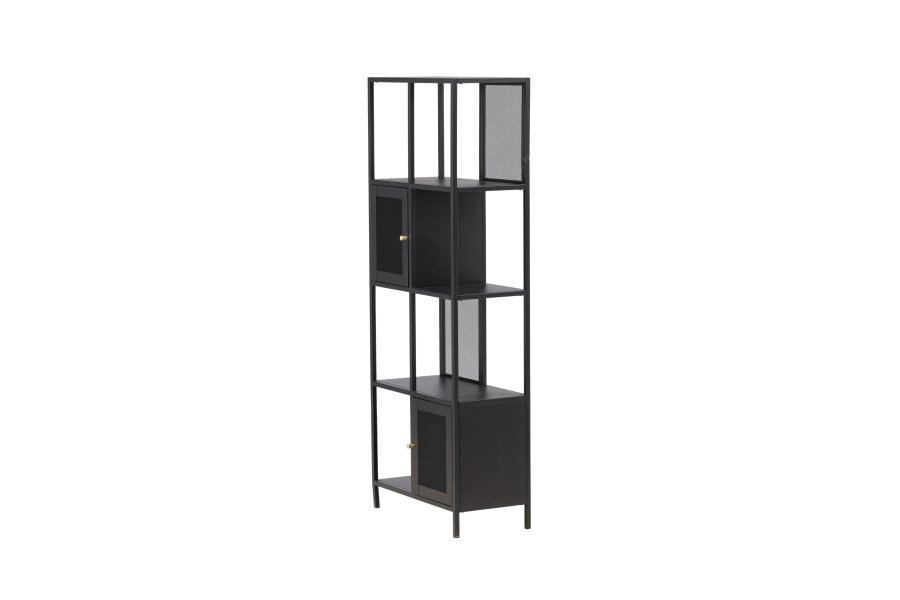 VENTURE DESIGN Nett reol, m. 2 lger - sort stl (H:180)