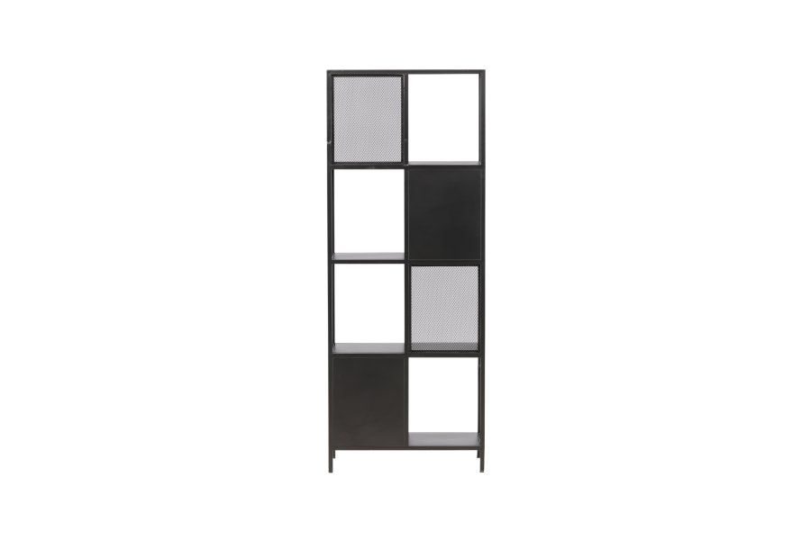 VENTURE DESIGN Nett reol, m. 2 lger - sort stl (H:180)