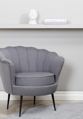 VENTURE DESIGN Calais lnestol - gr polyester og sort stl