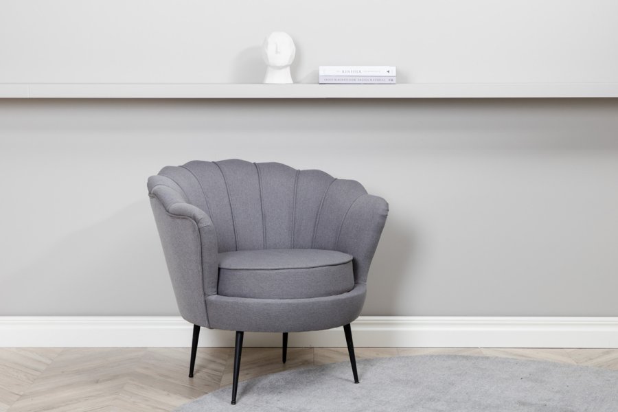 VENTURE DESIGN Calais lnestol - gr polyester og sort stl