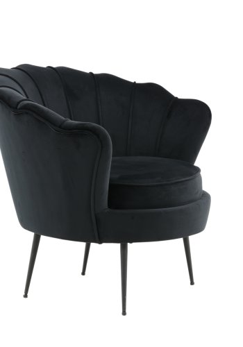 VENTURE DESIGN Calais lnestol - sort fljl og sort stl