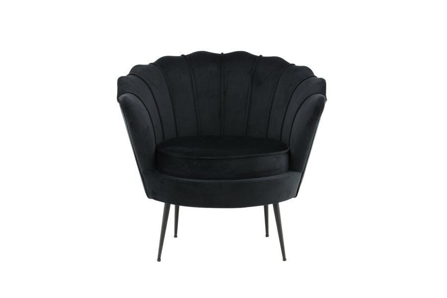 VENTURE DESIGN Calais lnestol - sort fljl og sort stl