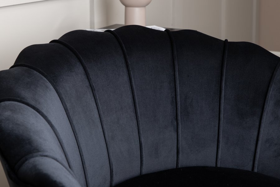 VENTURE DESIGN Calais lnestol - sort fljl og sort stl