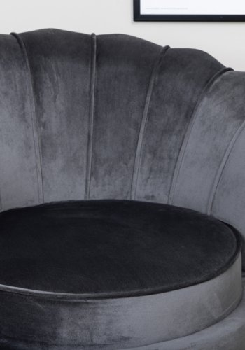 VENTURE DESIGN Calais lnestol - mrkegr fljl og sort stl