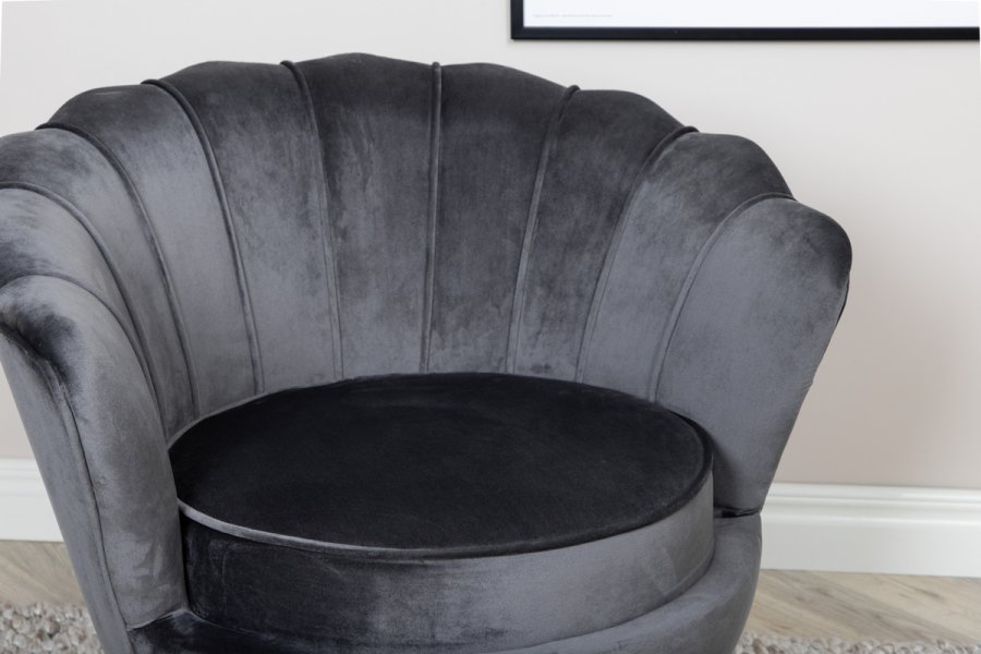 VENTURE DESIGN Calais lnestol - mrkegr fljl og sort stl