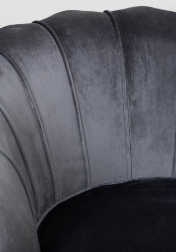 VENTURE DESIGN Calais lnestol - mrkegr fljl og sort stl