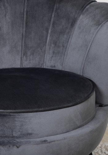 VENTURE DESIGN Calais lnestol - mrkegr fljl og sort stl