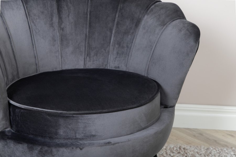 VENTURE DESIGN Calais lnestol - mrkegr fljl og sort stl