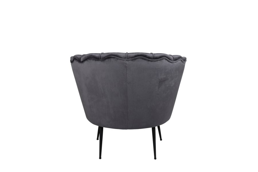 VENTURE DESIGN Calais lnestol - mrkegr fljl og sort stl