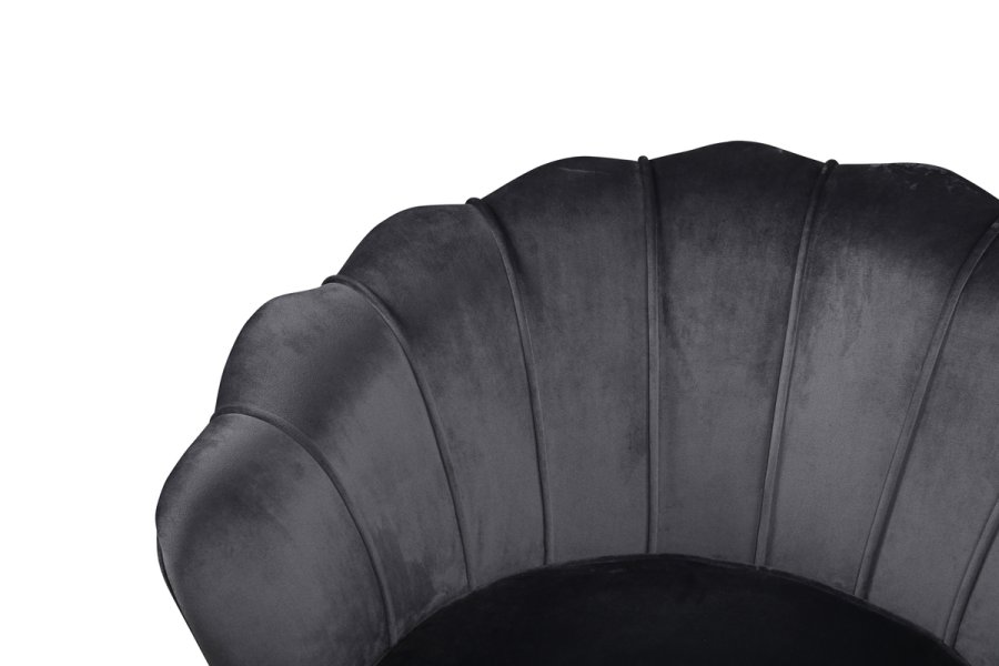 VENTURE DESIGN Calais lnestol - mrkegr fljl og sort stl