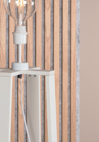 VENTURE DESIGN Avspark gulvlampe - glas og hvid stl