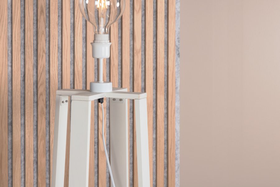 VENTURE DESIGN Avspark gulvlampe - glas og hvid stl