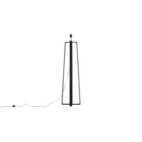 VENTURE DESIGN Avspark gulvlampe - hvid glas og sort stl