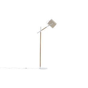 VENTURE DESIGN Dennis gulvlampe - beige hr og hvid/natur stl