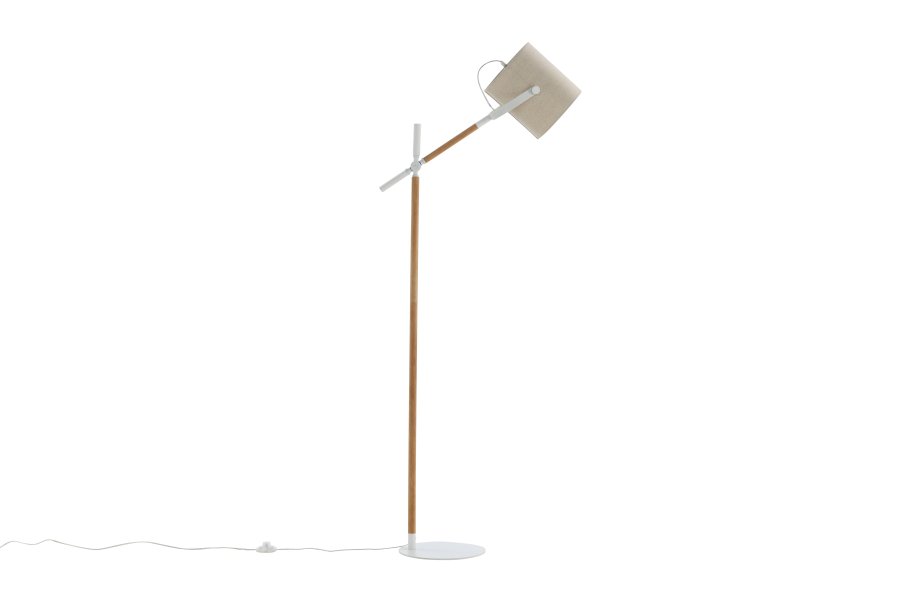 VENTURE DESIGN Dennis gulvlampe - beige hr og hvid/natur stl