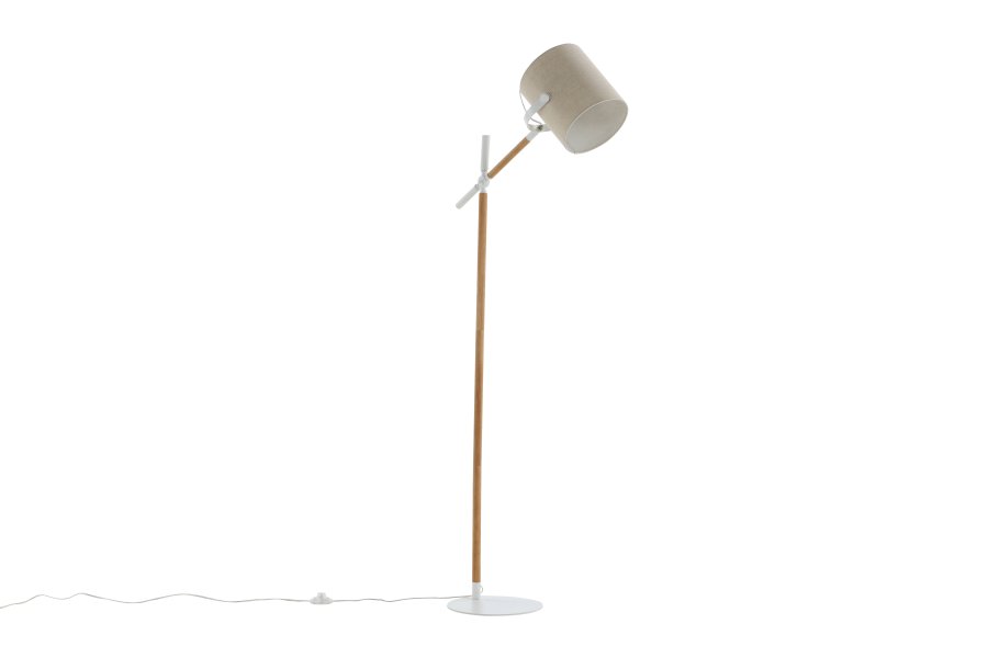 VENTURE DESIGN Dennis gulvlampe - beige hr og hvid/natur stl
