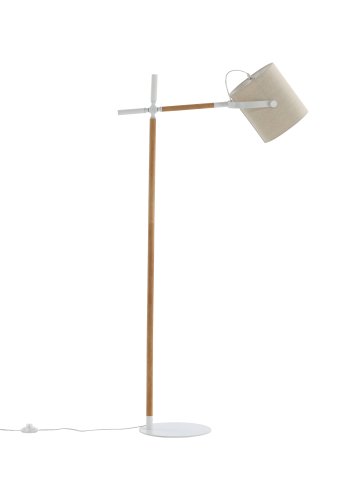 VENTURE DESIGN Dennis gulvlampe - beige hr og hvid/natur stl