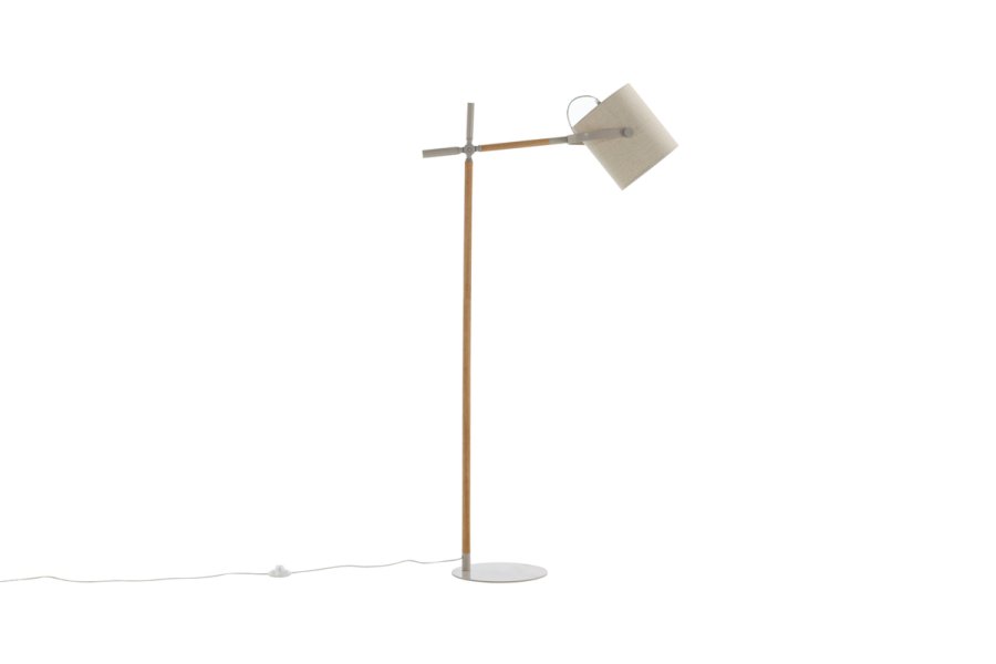 VENTURE DESIGN Dennis gulvlampe - beige hr og beige/natur stl