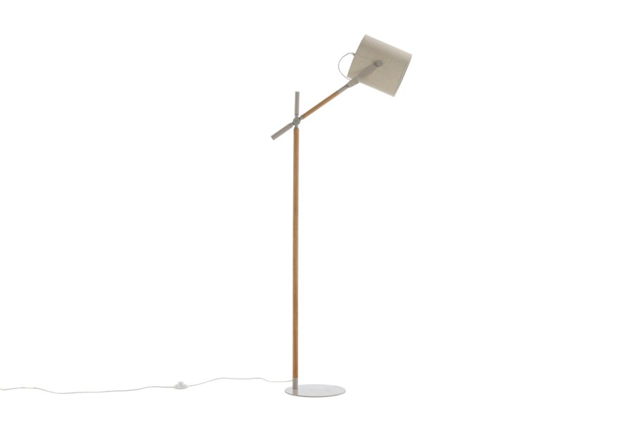 VENTURE DESIGN Dennis gulvlampe - beige hr og beige/natur stl